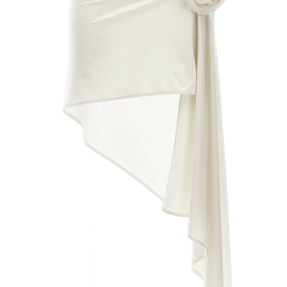 Magda Butrym Cream Asymmetrical Draped Skirt